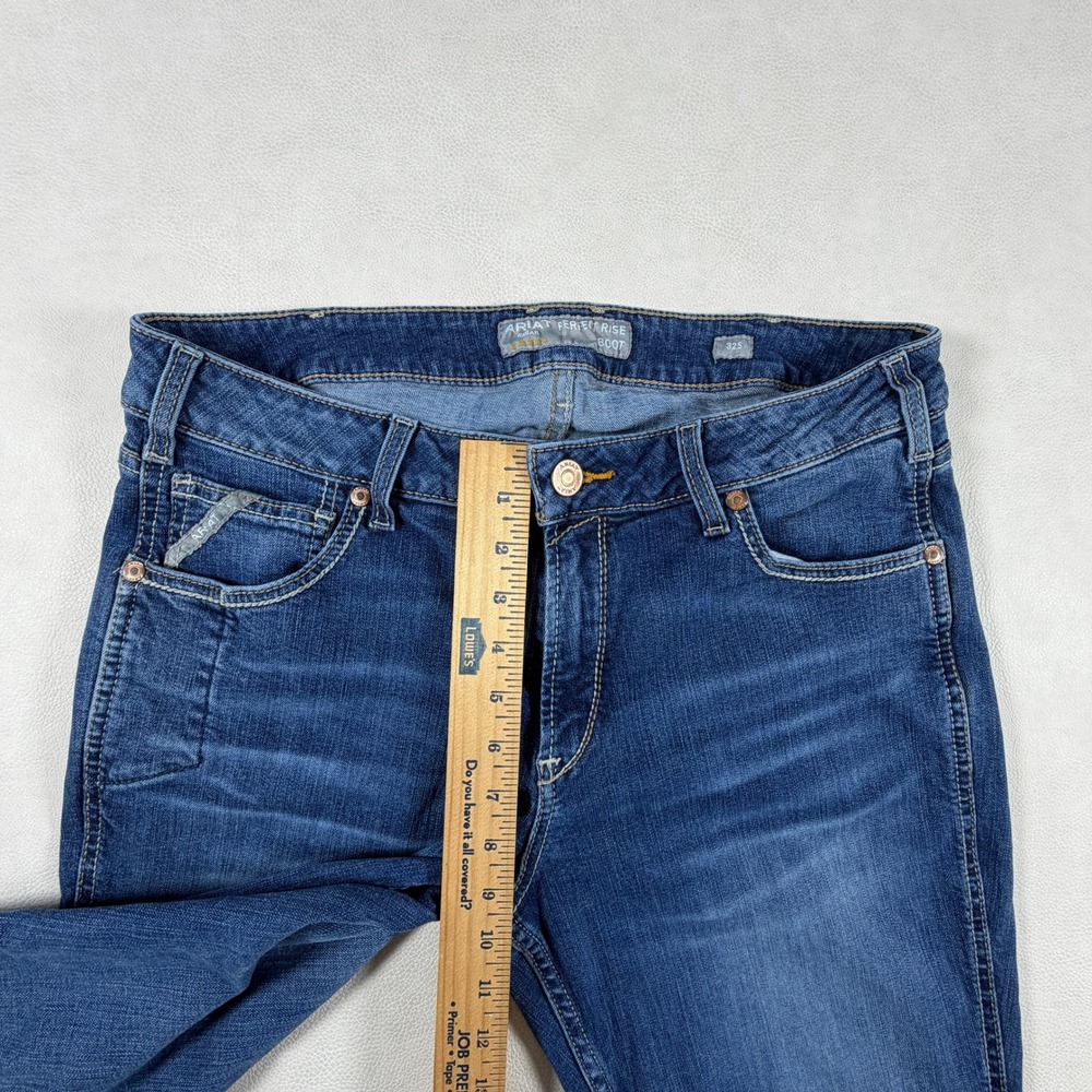 Ariat Rebar Riveter Bootcut Jeans Womens 32 Malibu Blue Perfect Rise Western - Picture 7 of 15